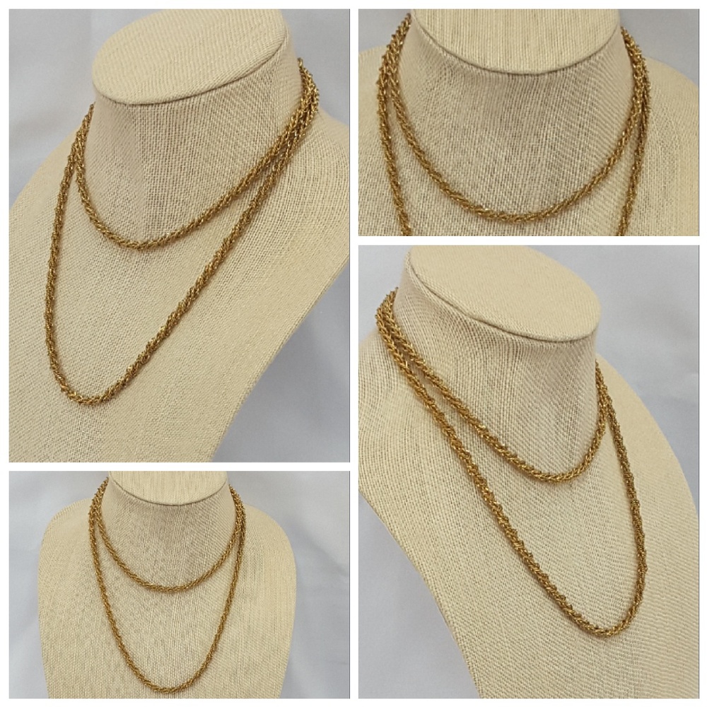 Goldtone Long Rope Style Necklace - Picture 3 of 8